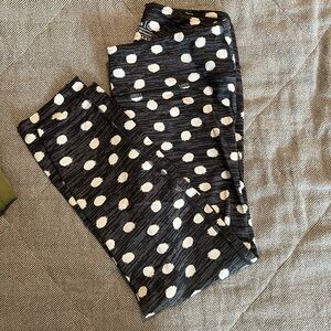 Outdoor Voices polka dot charcoal white 7/8 midi leggings tights athletic medium